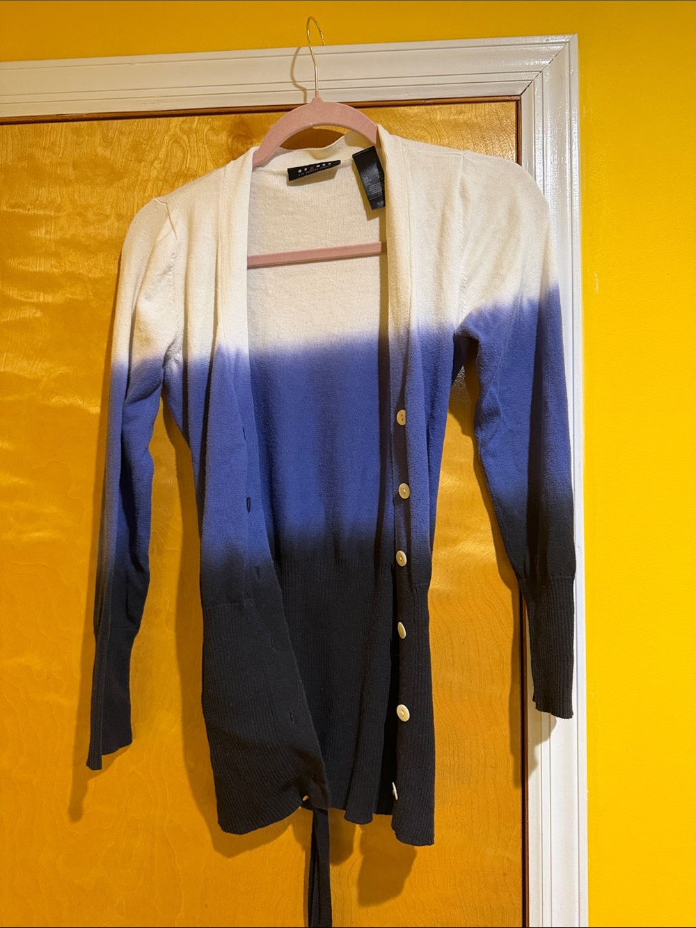 Axcess White to Blue Ombre Cardigan
